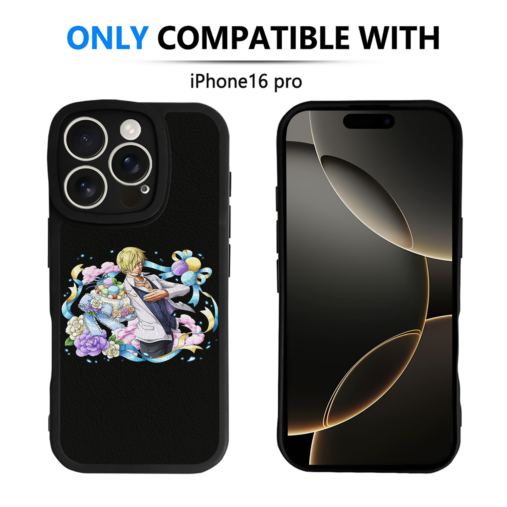 （画像用） ワンピース サンジ ONE PIECE Sanji 【iPhone 16シリーズ対応】シリコンスマホケース（レザー調） 材質：シリコン